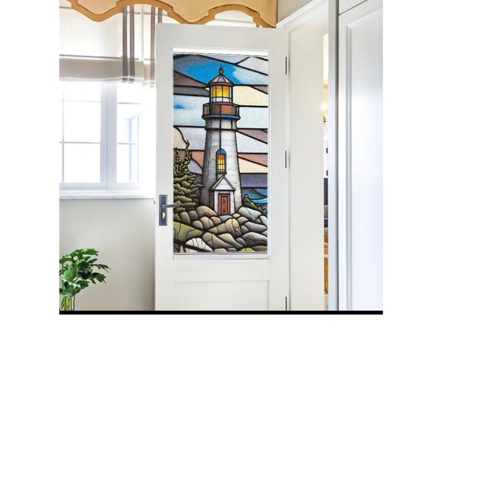 Colorful Lighthouse Electrostatic Glass Sticker - Picture 4 of 4